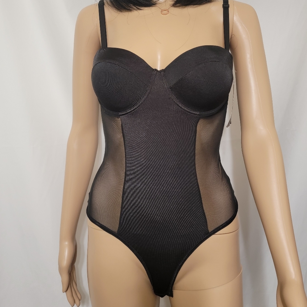 Fashion nova size small black T-back teddy/ one piece NWT